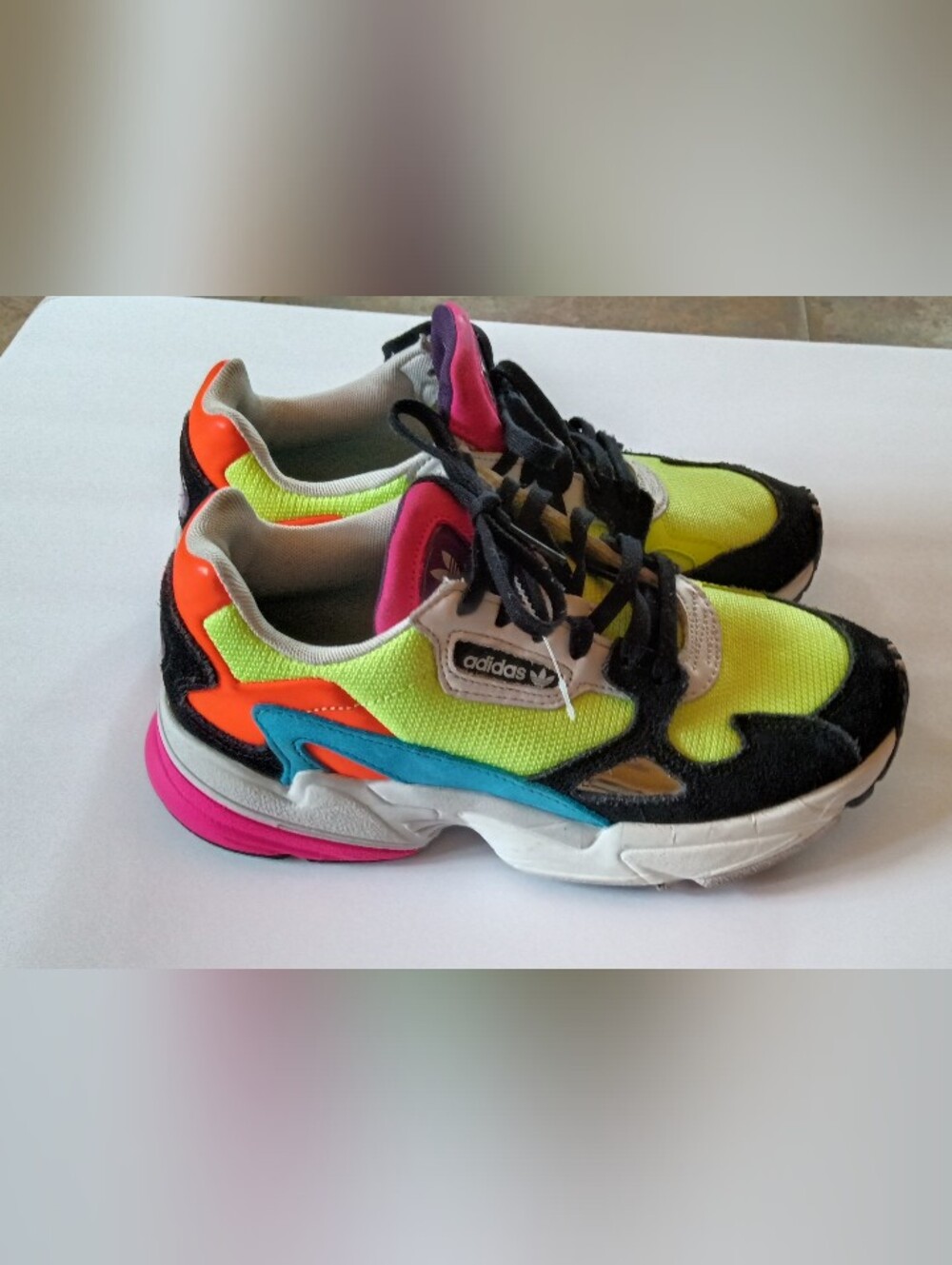 adidas Kids Neon Yellow Multicolor Running Sneakers